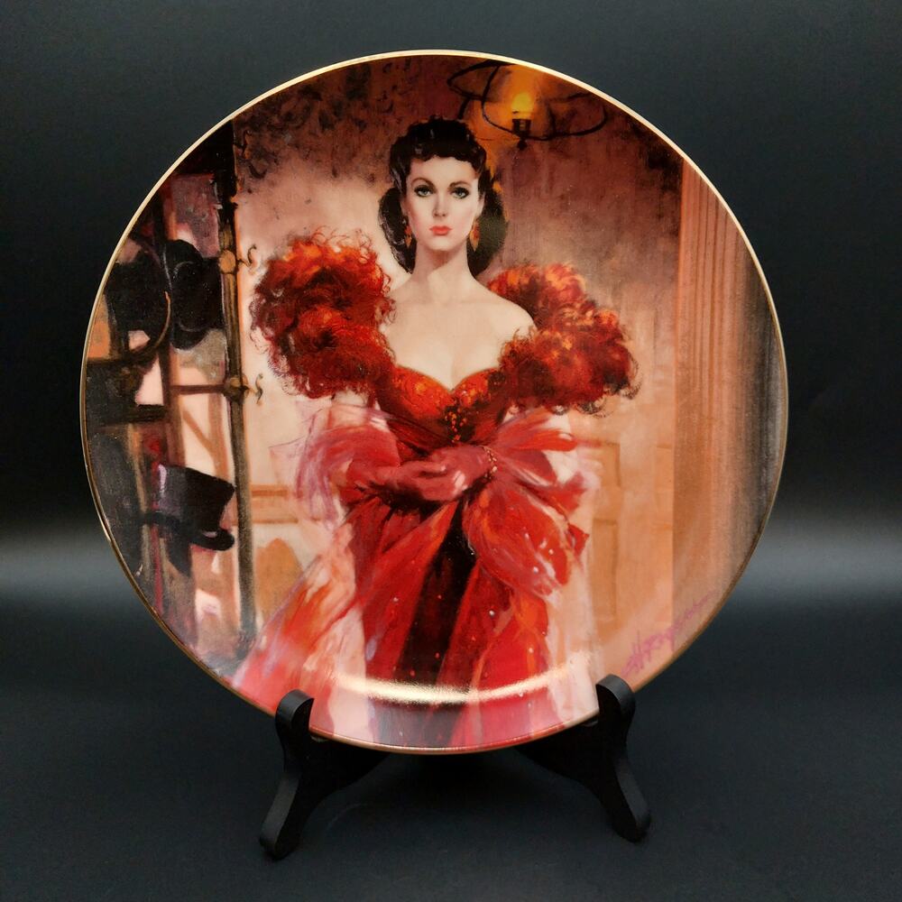 Gone With The Wind Plate Scarletts Resolve 1989 WS George Box COA Howard Rogers